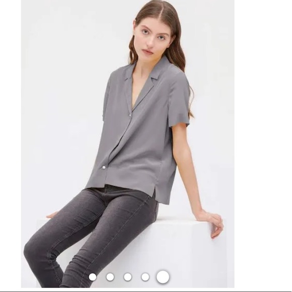 Classic Silk Shirt Classy Grey V Neck and Durable Find The Perfect Gift - Picture 1 of 8